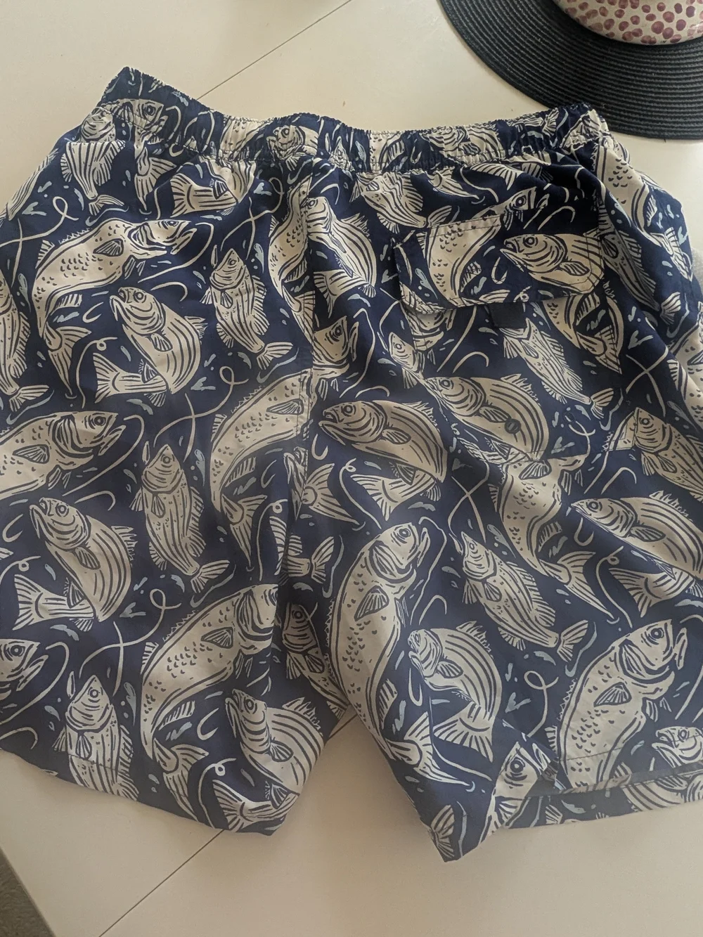 Vineyard Vines Navy Fish-Print Men's Swim Shorts